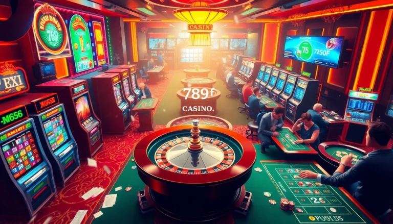 Captivating casino scene showcasing slot machines, poker tables, and roulette, highlighting https://789f.accountant/ for thrilling betting options.