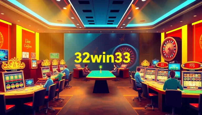 Experience the thrill of online gambling with the exciting 32win33 casino interface, showcasing vibrant tables and interactive gaming elements.